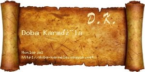 Doba Karméla névjegykártya